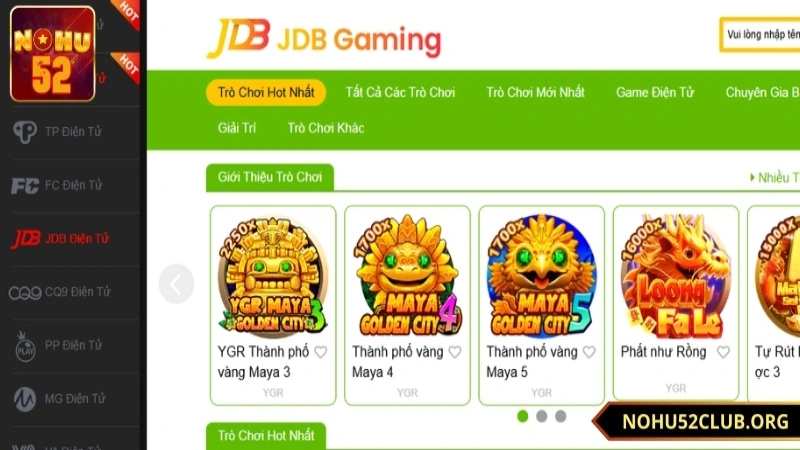 Jdb gaming - đối tác nổi bật tại nohu52