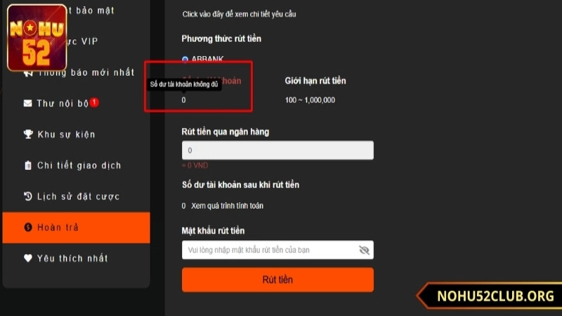 Một số lỗi thường gặp khi giao dịch tại cổng game Nohu52