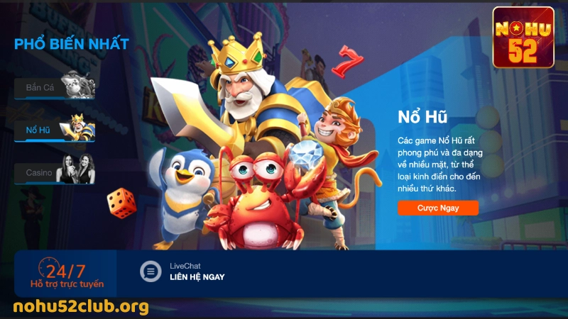 sảnh game nohu52 siêu hấp dẫn