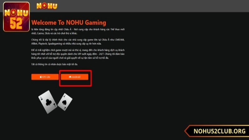 tải nohu52 trên thiết bị android